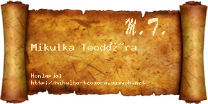 Mikulka Teodóra névjegykártya